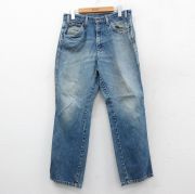 W31★古着 ディッキーズ ジーンズ メンズ 90年代 90s ヒゲ コットン 紺 デニム【spe】 25nov19