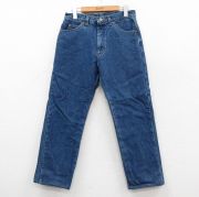 W31★古着 エルエルビーン ジーンズ メンズ 80年代 80s コットン USA製 紺 デニム 内側フランネル【spe】 25dec11