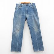 W32★古着 ラングラー ジーンズ メンズ 80年代 80s ヒゲ タロン 紺 デニム【spe】26feb03