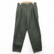 W32★古着 ビューグルボーイ パンツ メンズ 80年代 80s コットン タロン 濃緑系【spe】 26feb05