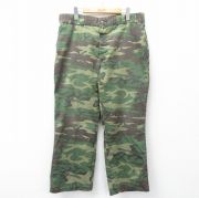 W35★古着 BROWNING パンツ メンズ 80年代 80s USA製 緑他 迷彩【spe】 26feb07