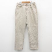 W35★古着 エルエルビーン ジーンズ メンズ 90年代 90s コットン USA製 ベージュ デニム【spe】 26feb14