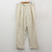 W33★古着 ラルフローレン チャップス ブランド スラックス パンツ メンズ リネン 薄ベージュ【spe】 26feb14