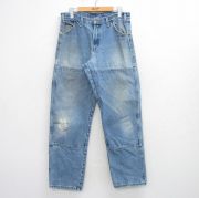 W31★古着 ディッキーズ ジーンズ メンズ ダブルニー コットン 紺 デニム【spe】 26feb27