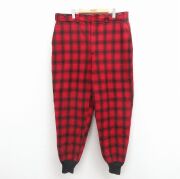 W40★古着 ウールリッチ パンツ メンズ 80年代 80s 大きいサイズ タロン 赤他 チェック【spe】 26mar03
