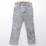 W34★古着 ラスラー ジーンズ メンズ 90年代 90s ケミカルウォッシュ ヒゲ コットン USA製 グレー デニム【spe】 26mar07