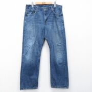 W35★古着 リーバイス Levis ジーンズ メンズ ヒゲ コットン 紺 デニム【spe】 26mar10