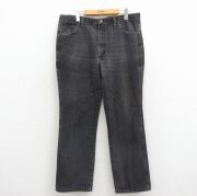 W36★古着 ラングラー ジーンズ メンズ ヒゲ コットン 黒 デニム【spe】 26mar17