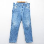 W32★古着 ラングラー ジーンズ メンズ 90年代 90s ヒゲ USA製 紺 デニム【spe】 26mar18