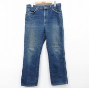 W34★古着 リー Lee ジーンズ メンズ 90年代 90s ヒゲ コットン USA製 紺 デニム【spe】 26mar18