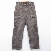 W32★古着 ラングラー ペインター カーゴ パンツ メンズ ダブルニー リップストップ コットン 茶【spe】 26mar19