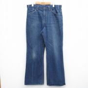 W38★古着 リーバイス Levis ジーンズ メンズ 80年代 80s フレア ブーツカット ヒゲ タロン 紺 デニム【spe】 26apr03