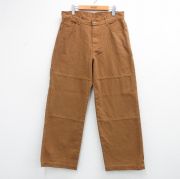 W33★古着 no boundaries ペインター パンツ メンズ ダック地 ダブルニー コットン 茶【spe】 26apr20