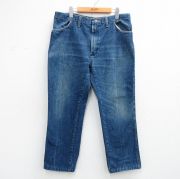 W37★古着 ラスラー パンツ メンズ 80年代 80s ヒゲ USA製 タロン 紺 デニム【spe】 26may08