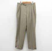W34★古着 ノーティカ ブランド スラックス パンツ メンズ 90年代 90s ウール ベージュ系他 チェック【spe】 26may11