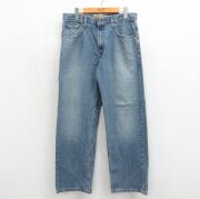 古着 濃紺 ラスラー RUSTLER ストレートデニムパンツ メンズw33相当
