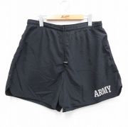 W32★古着 ショート トレーニング パンツ ショーツ メンズ 90年代 90s アーミー ARMY リフレクター USA製 黒 ブラック 【spe】 25jul17 中古 ボトムス 短パン ショーパン