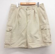 W35★古着 ギャップ GAP ショート カーゴ パンツ ショーツ メンズ 00年代 00s コットン ベージュ カーキ 【spe】 25jul22 中古 ボトムス 短パン ショーパン