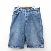 W34★古着 ディッキーズ ショート ペインター パンツ ショーツ メンズ コットン 紺 デニム【spe】 26mar25