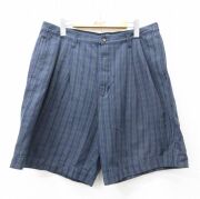 W36★古着 GANT ショート パンツ ショーツ メンズ 00年代 00s コットン 紺他 ストライプ【spe】 26mar25