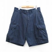 W33★古着 ラルフローレン ブランド カーゴ ショート パンツ ショーツ メンズ 紺【spe】 26mar26