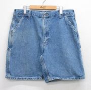 W38★古着 カーハート ショート ペインター パンツ ショーツ メンズ コットン 紺 デニム【spe】 26mar26