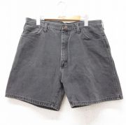 W34★古着 ラスラー ショート パンツ ショーツ メンズ 00年代 00s コットン 黒 デニム【spe】 26apr10