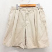 W31★古着 ラルフローレン ショート ブランド チノ パンツ チノパン ショーツ メンズ 90年代 90s コットン ベージュ【spe】 26apr15