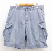 W34★古着 ラルフローレン ショート ブランド チノ カーゴ パンツ チノパン ショーツ メンズ 90年代 90s コットン 薄紺【spe】 26apr15