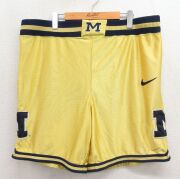 W35★古着 ナイキ NIKE ショート トレーニング パンツ ショーツ メンズ 90年代 90s M USA製 黄【spe】 26apr15