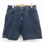 W32★古着 ラングラー ショート パンツ ショーツ メンズ 00年代 00s コットン 濃紺 デニム【spe】 26apr16