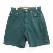 W33★古着 リーバイス Levis 550 ショート パンツ ショーツ メンズ 90年代 90s コットン USA製 緑【spe】 26may08