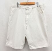 W36★古着 ラングラー ショート ペインター パンツ ショーツ メンズ 90年代 90s コットン USA製 白 デニム【spe】 26may12