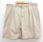 W38★古着 ラルフローレン ブランド ショート チノ パンツ チノパン ショーツ メンズ 90年代 90s コットン ベージュ【spe】 26may20