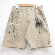 W34★古着 ラングラー ショート ペインター パンツ ショーツ メンズ ベージュ【spe】 26may21