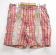 W36★古着 ラルフローレン ブランド ショート パンツ ショーツ メンズ 90年代 90s レッド チェック【spe】 26may21