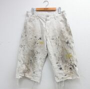 W32★古着 ディッキーズ 7分丈 ペインター パンツ ショーツ メンズ シャーウィンウィリアムス コットン 生成り ベージュ【spe】 26may21