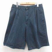 W33★古着 ギャップ GAP ショート パンツ メンズ 90年代 90s コットン ネイビー【spe】 26may22