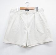 W36★古着 ラルフローレン ショート ブランド チノ パンツ チノパン ショーツ メンズ 90年代 90s ワンポイントロゴ コットン USA製 ベージュ【spe】 26jun04