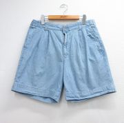 W33★古着 ドッカーズ ショート パンツ ショーツ メンズ 90年代 90s シャンブレー コットン USA製 ライトブルー【spe】 26jun12