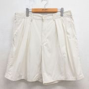 W36★古着 ラルフローレン ブランド ショート チノ パンツ チノパン ショーツ メンズ 90年代 90s コットン USA製 ホワイト【spe】 26jun12