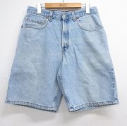 W31★古着 リーバイス Levis 560 ショート パンツ ショーツ メンズ 90年代 90s コットン USA製 ライトブルー デニム【spe】 26jun16