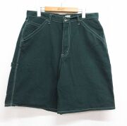 W34★古着 リーバイス Levis シルバータブ ショート ペインター パンツ ショーツ メンズ 00年代 00s コットン グリーン【spe】 26jun18