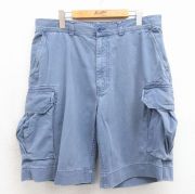 ラルフローレン 90s ハーフカーゴチノパンツ ブルー 実寸W35 | 古着