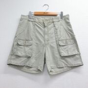 W34★古着 セントジョンズベイ ショート ブッシュ パンツ メンズ 90年代 90s コットン ベージュ【spe】 26jun24