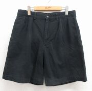 W34★古着 ラルフローレン ブランド ショート チノ パンツ チノパン ショーツ メンズ 90年代 90s TYLER コットン ブラック【spe】 26jun24