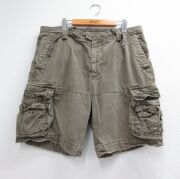 W36★古着 ラルフローレン ショート ブランド カーゴ パンツ ショーツ メンズ 90年代 90s コットン カーキ【spe】 26jun25