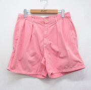 W31★古着 ラルフローレン ショート ブランド パンツ ショーツ メンズ 90年代 90s コットン USA製 ピンク【spe】 26jun25