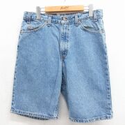 W32★古着 リーバイス Levis 550 ショート パンツ ショーツ メンズ 90年代 90s コットン USA製 ネイビー【spe】 26jun26