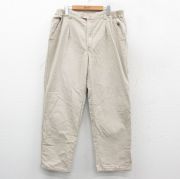 W38★古着 エルエルビーン LLBEAN スウェット パンツ メンズ 80年代 80s ダック地 ベージュ カーキ 内側フランネル 【spe】 25sep22 中古 ボトムス ロング